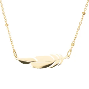 bransoletka w stylu boho damska złota Piórko stal chirurgiczna ze stali