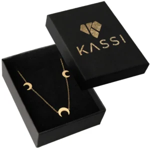 zloty łańcuszek damski damski stal chirurgiczna ze stali księżyc + pudełko