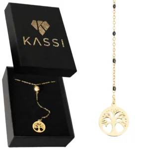 Naszyjnik złoty damski stal chirurgiczna ze stali korale łańcuszek różaniec