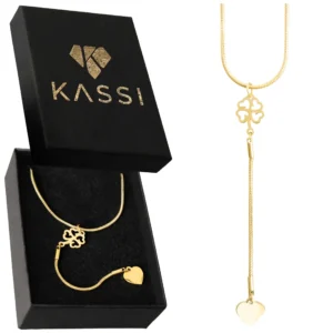 Naszyjnik damski złoty stal chirurgiczna stali Żmijka celebrytka koniczyna