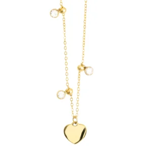 Naszyjnik dla kobiet złoty stali chirurgicznej kulki z cyrkoniami boho