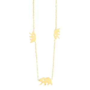 Naszyjnik damski złoty stal szlachetna ze stali Słoń słonik łańcuszek