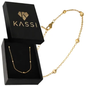 Bransoletka na rękę damska ze stal chirurgiczna Złota 585 minimalistyczna