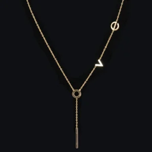 Złoty naszyjnik LOVE łańcuszek damski stal szlachetna celebrytka krawatka