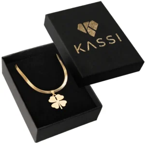 Naszyjnik złoty damski stal chirurgiczna 585 koniczyna łańcuszek żmijka