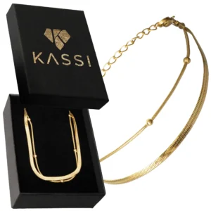 Pozłacana Bransoletka Damska ze Stali Szlachetnej Wielowarstwowa z Kulkami Elegancka Prezent