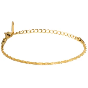 Pozłacana Bransoletka Damska ze Stali Szlachetnej Splot Tkany Elegancka Prezent