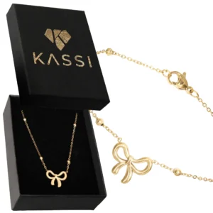 Bransoletka Nogę na kostkę złota Kokarda ze stali chirurgicznej 585