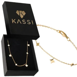 Bransoletka Nogę na kostkę złota Gwiazdki ze stali nierdzewna 585