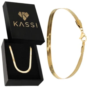 Bransoletka Nogę na kostkę złota żmijka ze stali szlachetnej 585 gruba