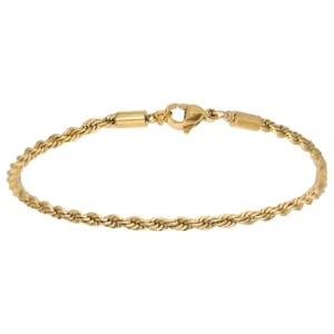 Bransoletka Nogę na kostkę złota splot kordel ze stali szlachetnej 585
