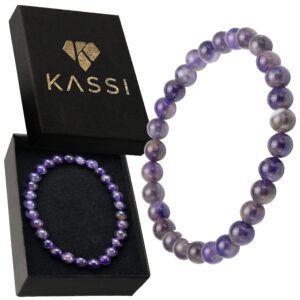 elegancka bransoletka z naturalnym ametystem widmowym – biżuteria z kamieni