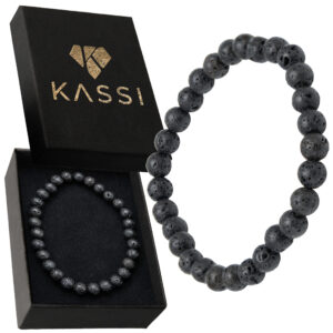 stylowa bransoletka z kamieniem lawowym – biżuteria z minerałów