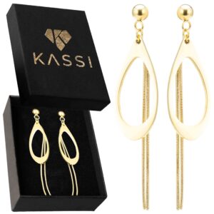 Pozłacane Kolczyki Wiszące Ze Stali Chirurgicznej Damskie Kropla Złote