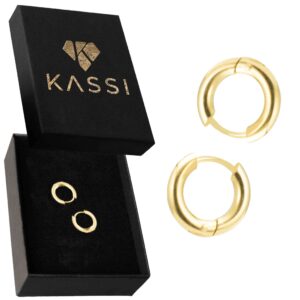 Pozłacane Kolczyki Małe Kółko Ze Stali Chirurgicznej Damskie Złote Antyalergiczne Eleganckie