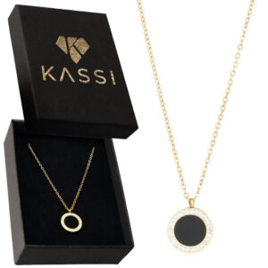 ZŁOTY NASZYJNIK z Okrągłym Wisiorkiem PREZENT DZIEWCZYNY KOBIETY ŻONY MAMY