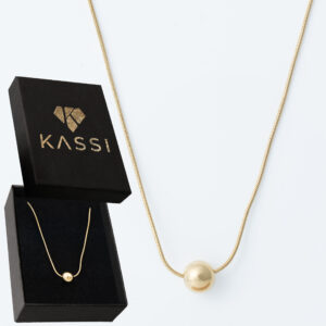 Pozłacany naszyjnik stal chirurgiczna łańcuszek linka kula złota