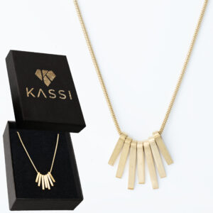 Pozłacany naszyjnik stal chirurgiczna łańcuszek linka wachlarz złoty