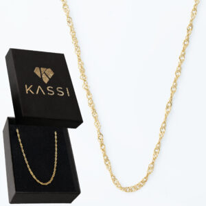 Pozłacany naszyjnik stal chirurgiczna łańcuszek singapur szeroka złota