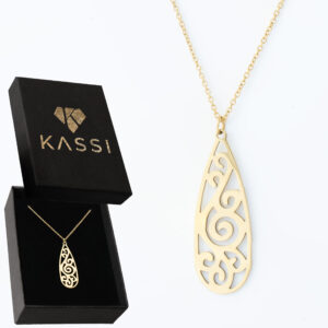 Pozłacany naszyjnik stal chirurgiczna łańcuszek ażurowa kropla złota