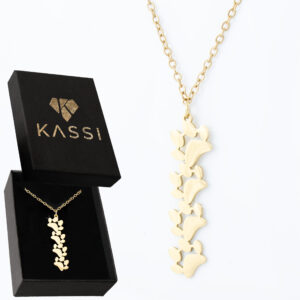 Pozłacany naszyjnik stal chirurgiczna łańcuszek psie łapki kaskada złote