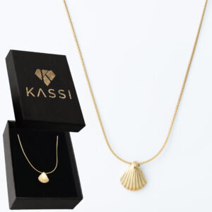 Pozłacany naszyjnik stal chirurgiczna łańcuszek singapur muszelka złota