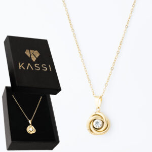 Pozłacany naszyjnik stal chirurgiczna łańcuszek ankier z zawieszką węzeł z cyrkonią