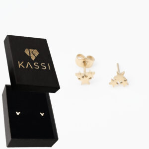 Kolczyki pozłacane stal chirurgiczna sztyft gwiazdki małe złote potrójne