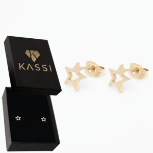 Kolczyki Gwiazdki Sztyft Małe Pozłacane Stal Chirurgiczna