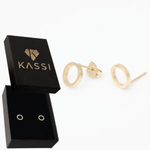 Kolczyki złote Sztyft koła stal chirurgiczna pozłacane złoto 585 kółka