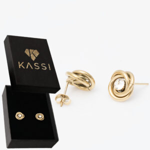 Kolczyki złote Sztyft trójkąt stal chirurgiczna pozłacane złoto 585